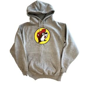 Buc-ees Hoodie Gray Long Sleeve Sweatshirt Mens Size Small Bucees‎ Pullover